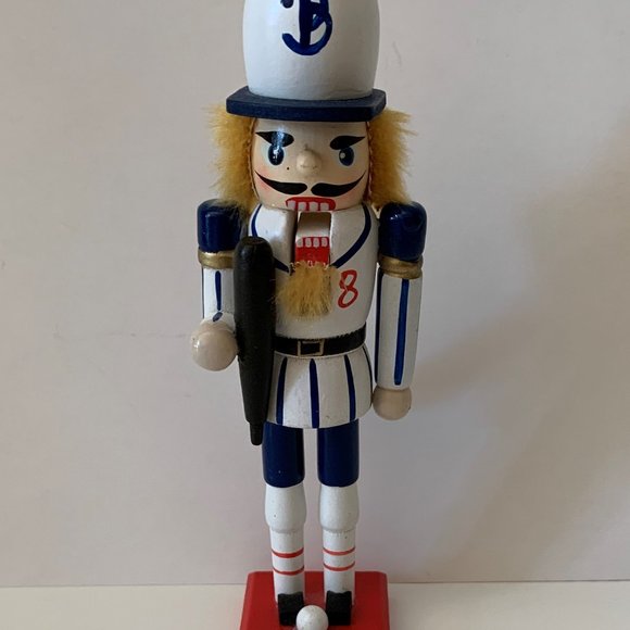 Vintage Nutcracker Baseball Player Collectible Wood Christmas Holiday Decor 6" - Picture 4 of 9
